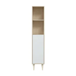 Mobile colonna Lazzarina, 30x25h150 cm, Rovere e Bianco lucido<Dmora Cheap