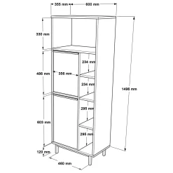 Mobile colonna Merbok, 160x36 h45 cm,<Dmora Sale