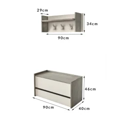 Mobile da ingresso Actinolite, Cm 50x32h182,<Dmora Cheap