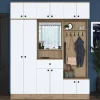 Mobile da ingresso Adonis, 180x38 h226 cm, Noce e Bianco<Dmora Clearance
