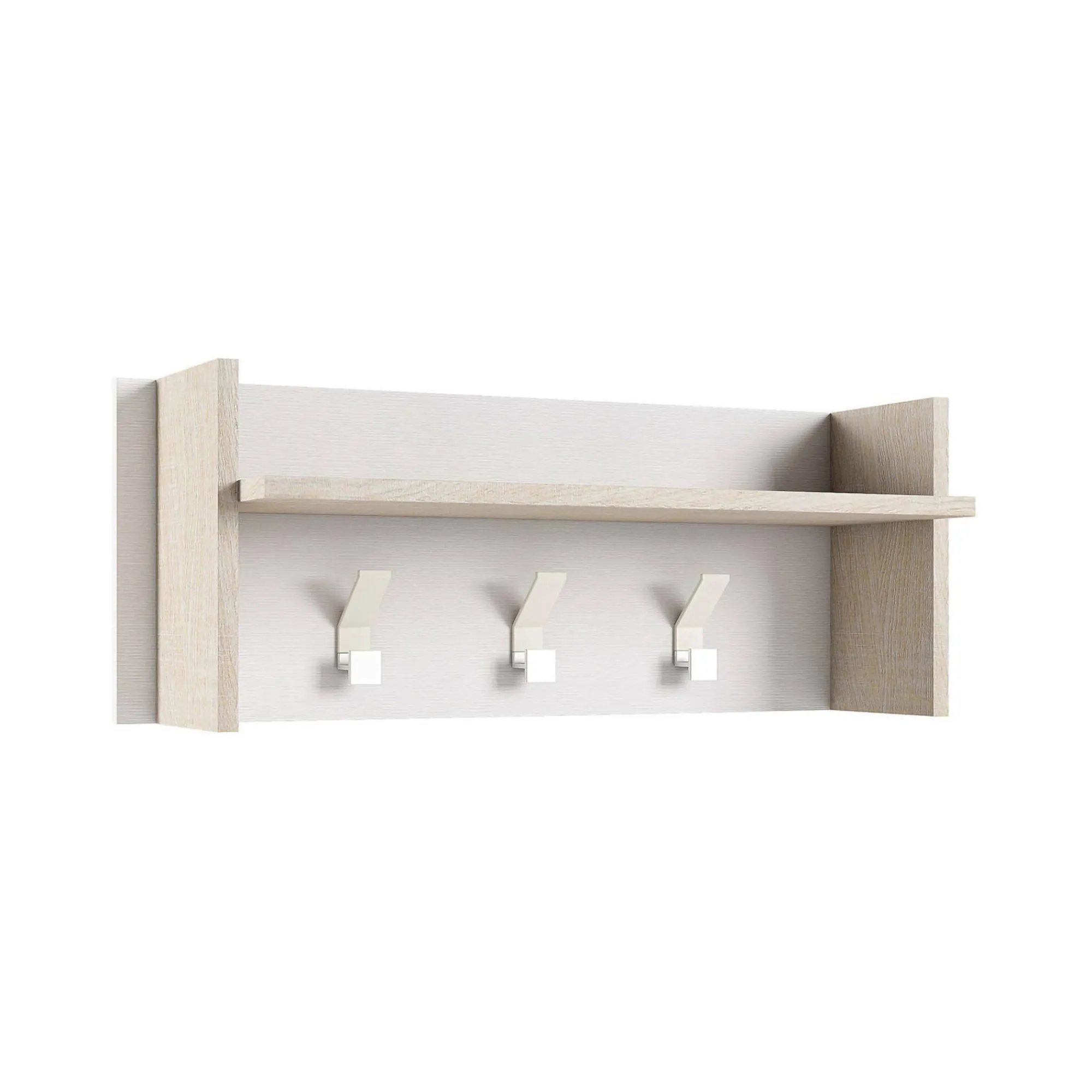 Mobile da ingresso Angry, 90x29h34 cm, Bianco e Rovere<Dmora Clearance
