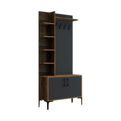 Mobile da ingresso Anja, 90x35h200 cm, Noce e Antracite<Dmora Outlet