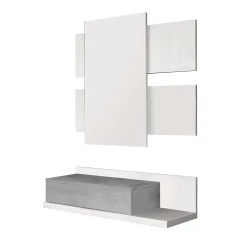 Mobile da ingresso Anro, 75x29h90 cm, Bianco e Cemento<Dmora Best Sale