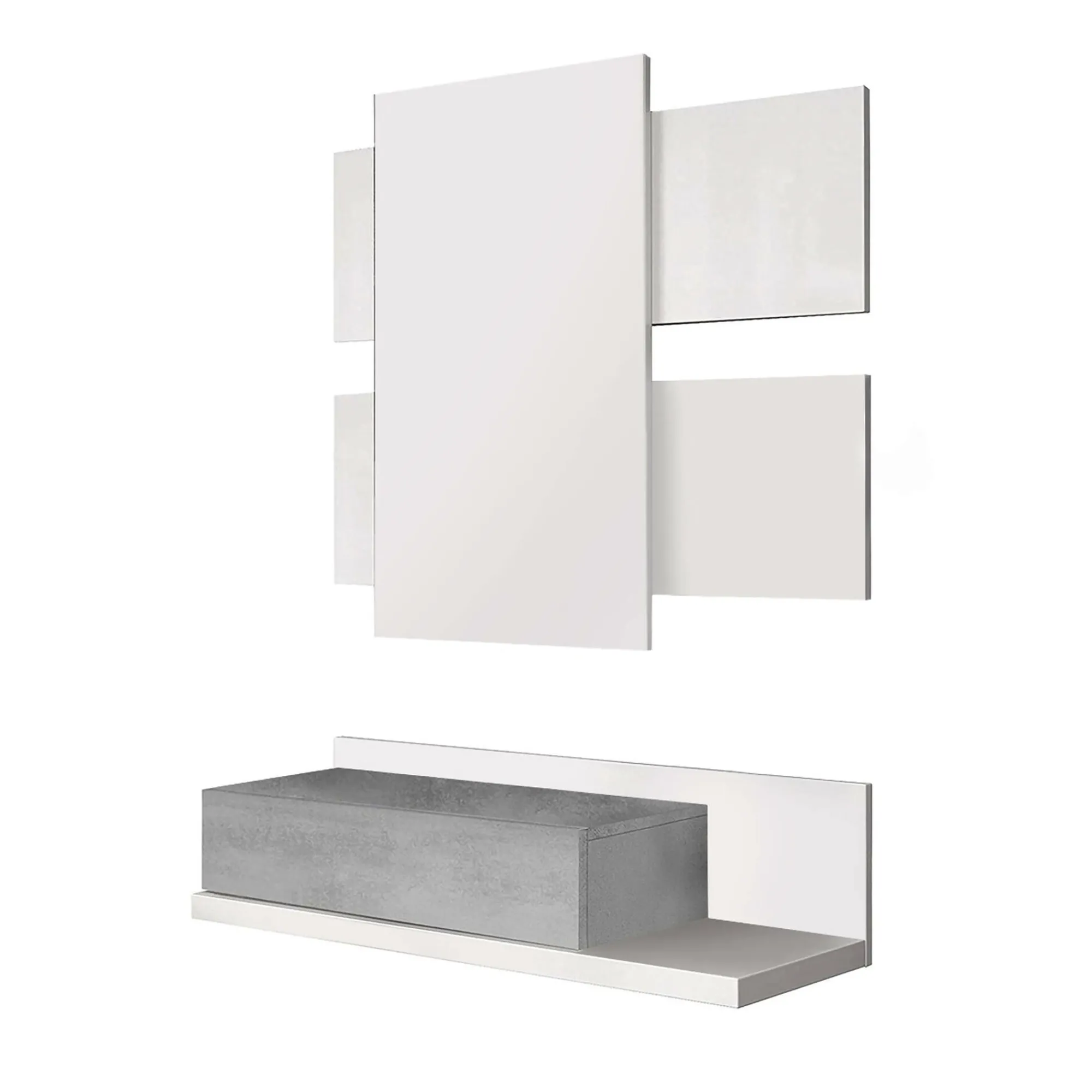 Mobile da ingresso Anro, 75x29h90 cm, Bianco e Cemento<Dmora Best Sale