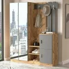 Mobile da ingresso Arcibaldo, 147x38h180 cm, Quercia e Antracite<Dmora Shop