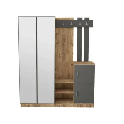 Mobile da ingresso Arcibaldo, 147x38h180 cm, Quercia e Antracite<Dmora Shop