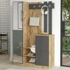 Mobile da ingresso Arco, 114x38h180 cm, Quercia e Antracite<Dmora New
