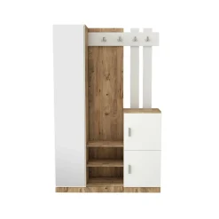 Mobile da ingresso Arco, 114x38h180 cm, Quercia e Bianco<Dmora Discount