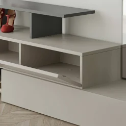 Mobile da ingresso Ascari, 137x35h55 cm, Tortora e Antracite<Dmora Store