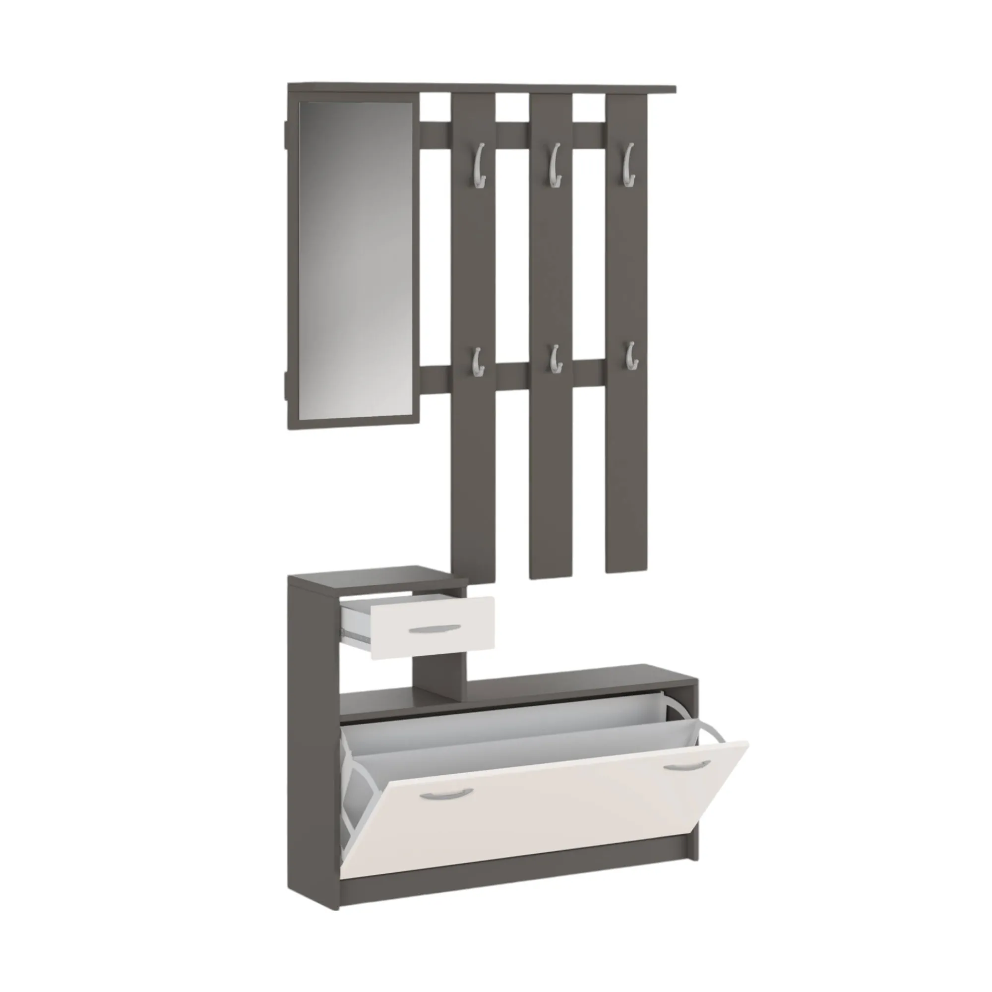 Mobile da ingresso Daa, 100x26h190 cm, Beige e Grigio<Dmora Fashion