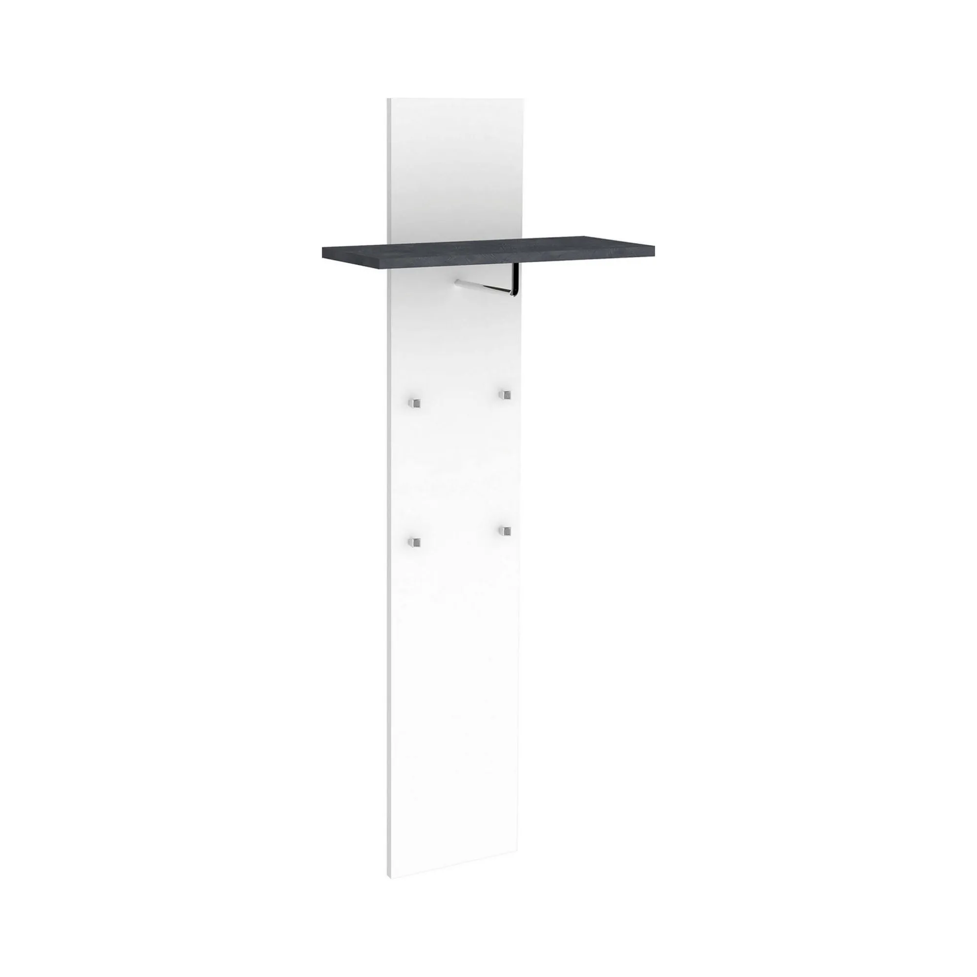 Mobile da ingresso Daaneslan, cm 50x27h140, Bianco lucido e Ardesia<Dmora Best