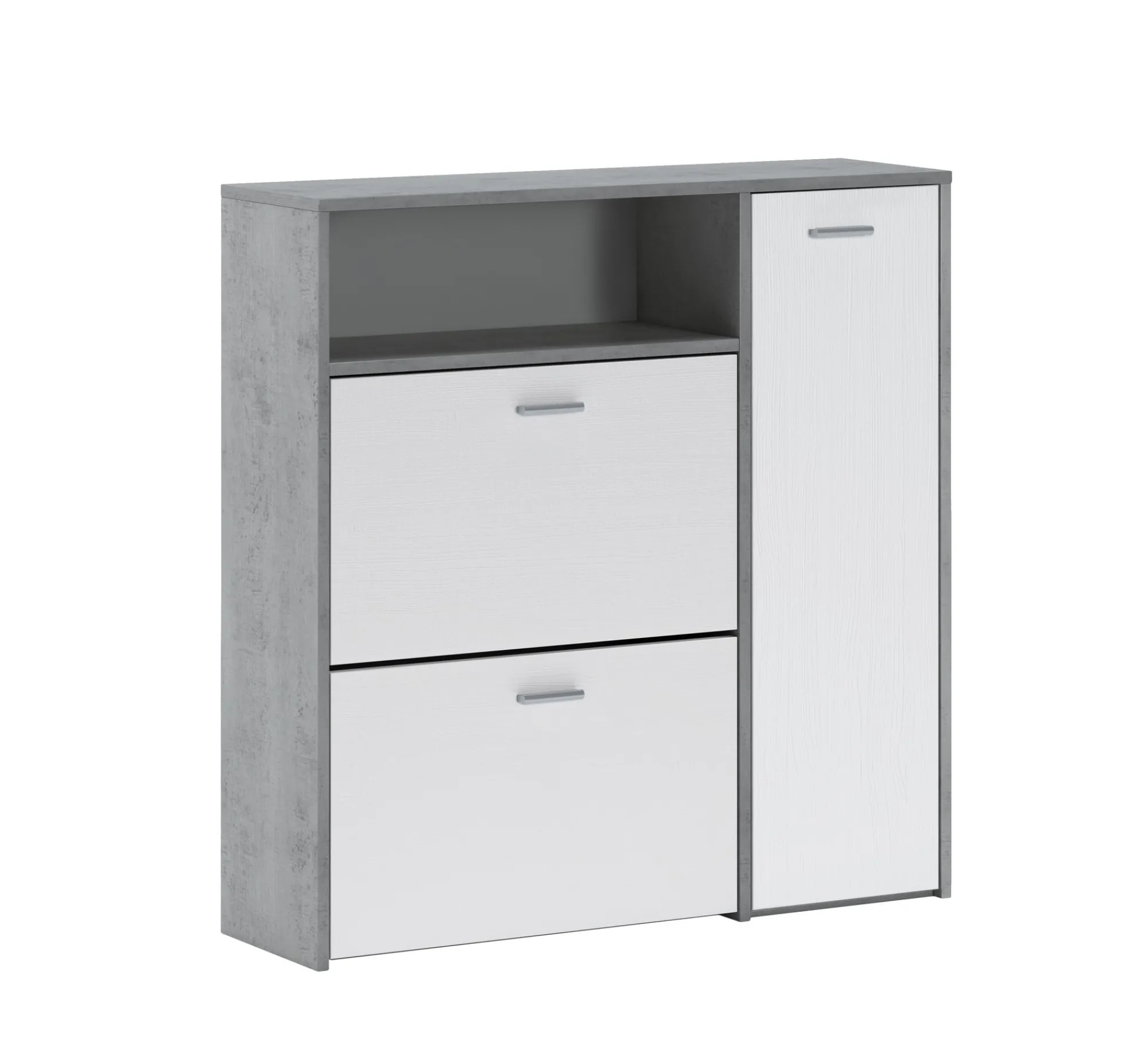 Mobile da ingresso Dabdelazi, 92x27h94 cm, Cemento e Bianco<Dmora Store