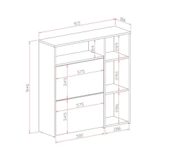 Mobile da ingresso Dabdelazi, 92x27h94 cm, Cemento e Bianco<Dmora Store