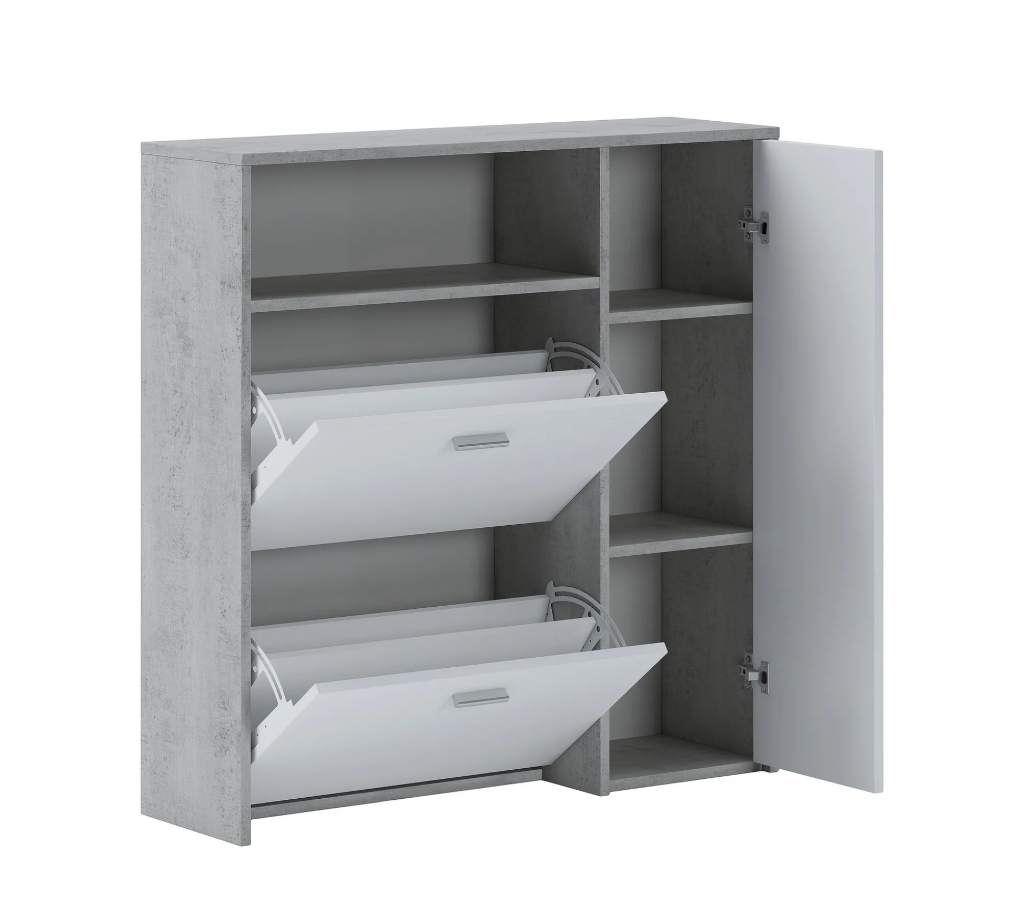 Mobile da ingresso Dabdelazi, 92x27h94 cm, Cemento e Bianco<Dmora Store