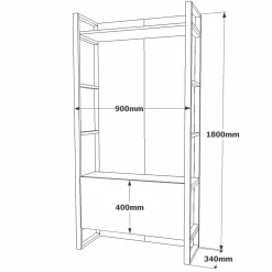 Mobile da ingresso Damasco, 126x34 h180 cm,<Dmora Discount