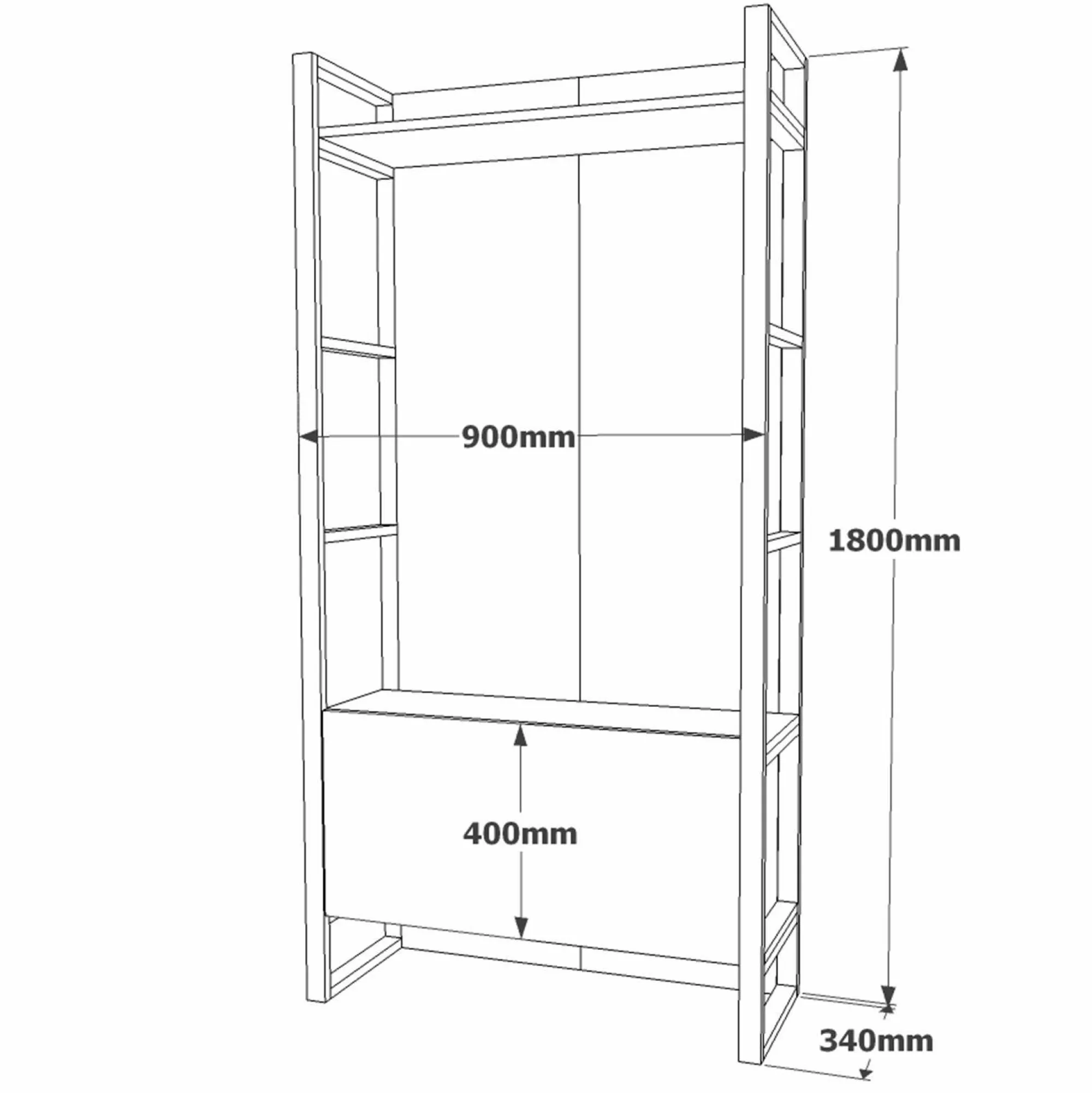 Mobile da ingresso Damasco, 126x34 h180 cm,<Dmora Discount