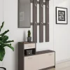 Mobile da ingresso Dbiagin, 100x25h180 cm, Antracite e Bianco<Dmora Hot