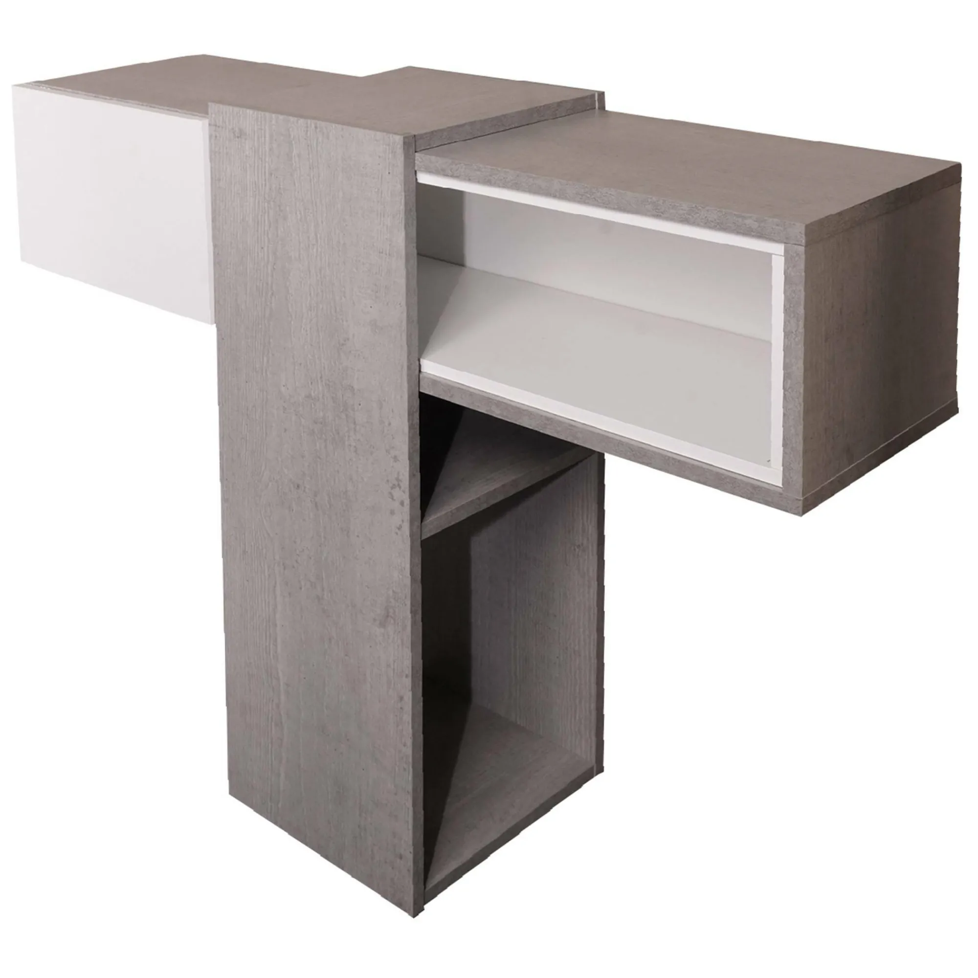 Mobile da ingresso Dpinz, 100x27h75 cm, Cemento e Bianco<Dmora Clearance