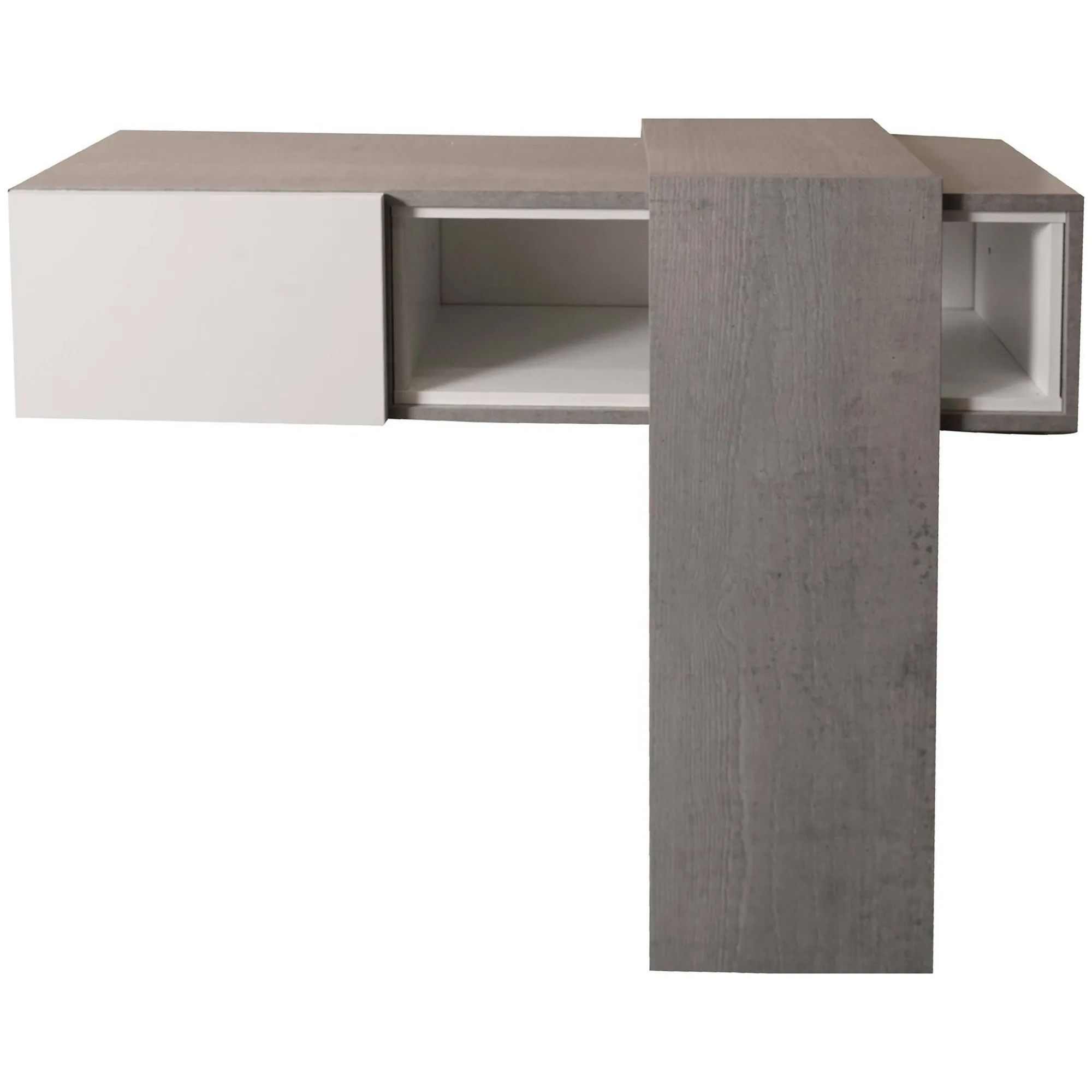 Mobile da ingresso Dpinz, 100x27h75 cm, Cemento e Bianco<Dmora Clearance