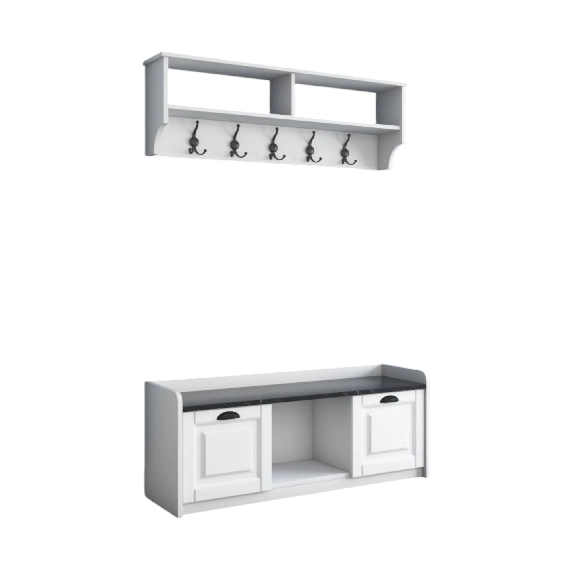 Mobile da ingresso Frank, 120x22 h37 cm, Bianco e Grigio<Dmora Online