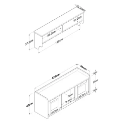 Mobile da ingresso Frank, 120x22 h37 cm, Bianco e Grigio<Dmora Online