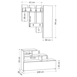 Mobile da ingresso Gert, 30x5 h99 cm,<Dmora Hot