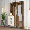 Mobile da ingresso Isidore, 120x35h200 cm, Noce e Bianco<Dmora New