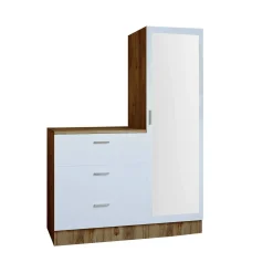 Mobile da ingresso Jaime, 60x47h72 cm, Quercia e Bianco<Dmora Discount
