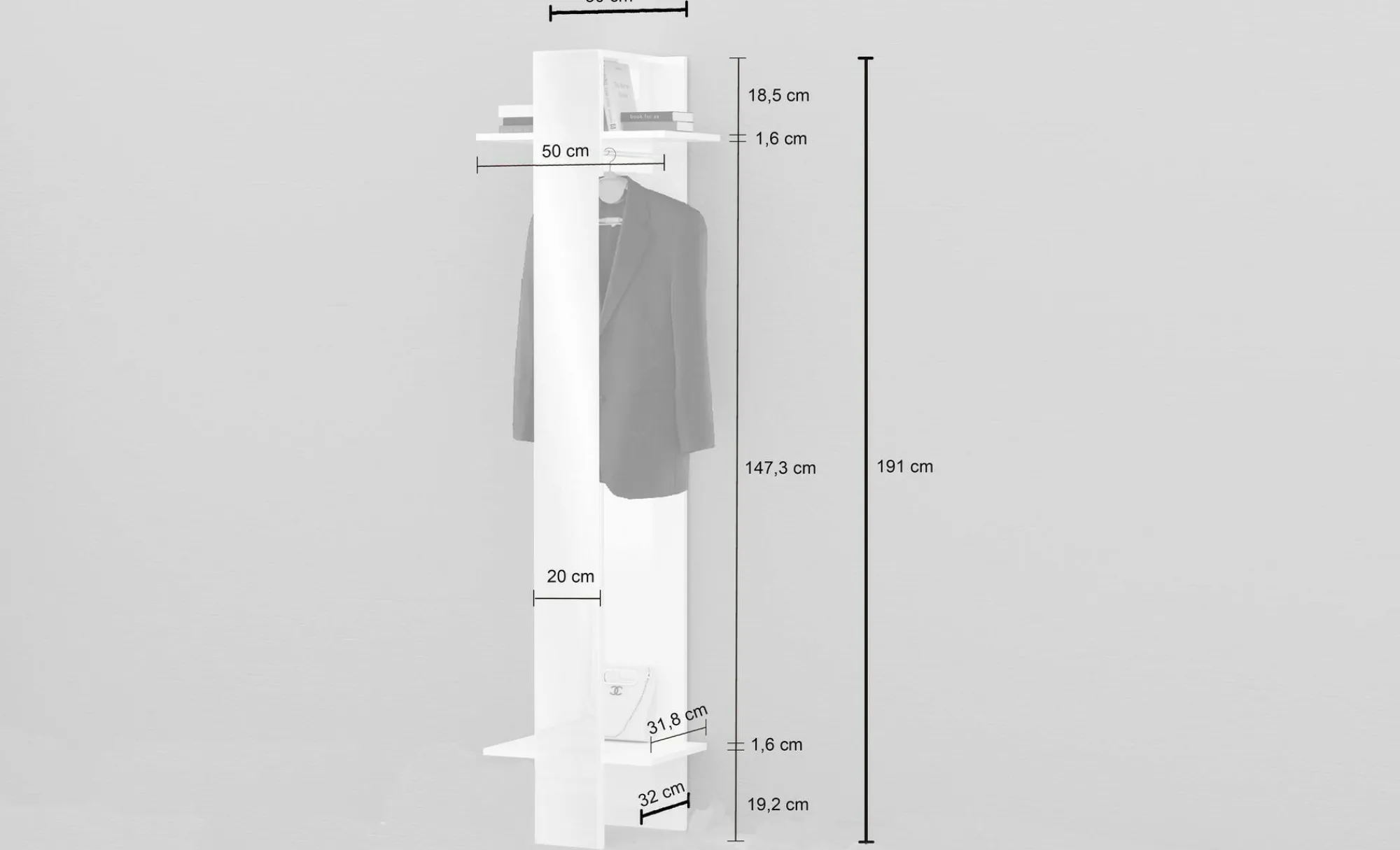 Mobile da ingresso Maura, 50x35h190 cm,<Dmora New