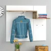Mobile da ingresso Mugello, cm 120x30h100, Bianco lucido e Acero<Dmora Flash Sale