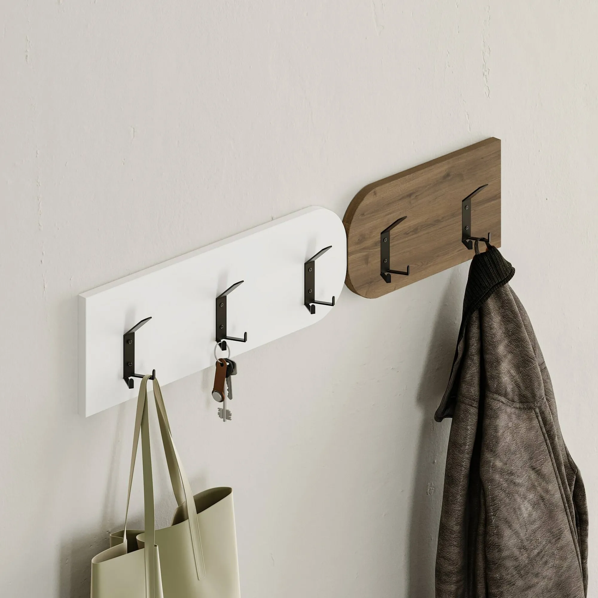 Mobile da ingresso Riga, 105x37 h52 cm, Quercia e Bianco<Dmora Shop