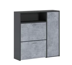 Mobile da ingresso Scultore, 92x27h94 cm, Antracite e Cemento<Dmora Online