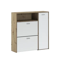 Mobile da ingresso Scultore, 92x27h94 cm, Rovere e Bianco<Dmora Online