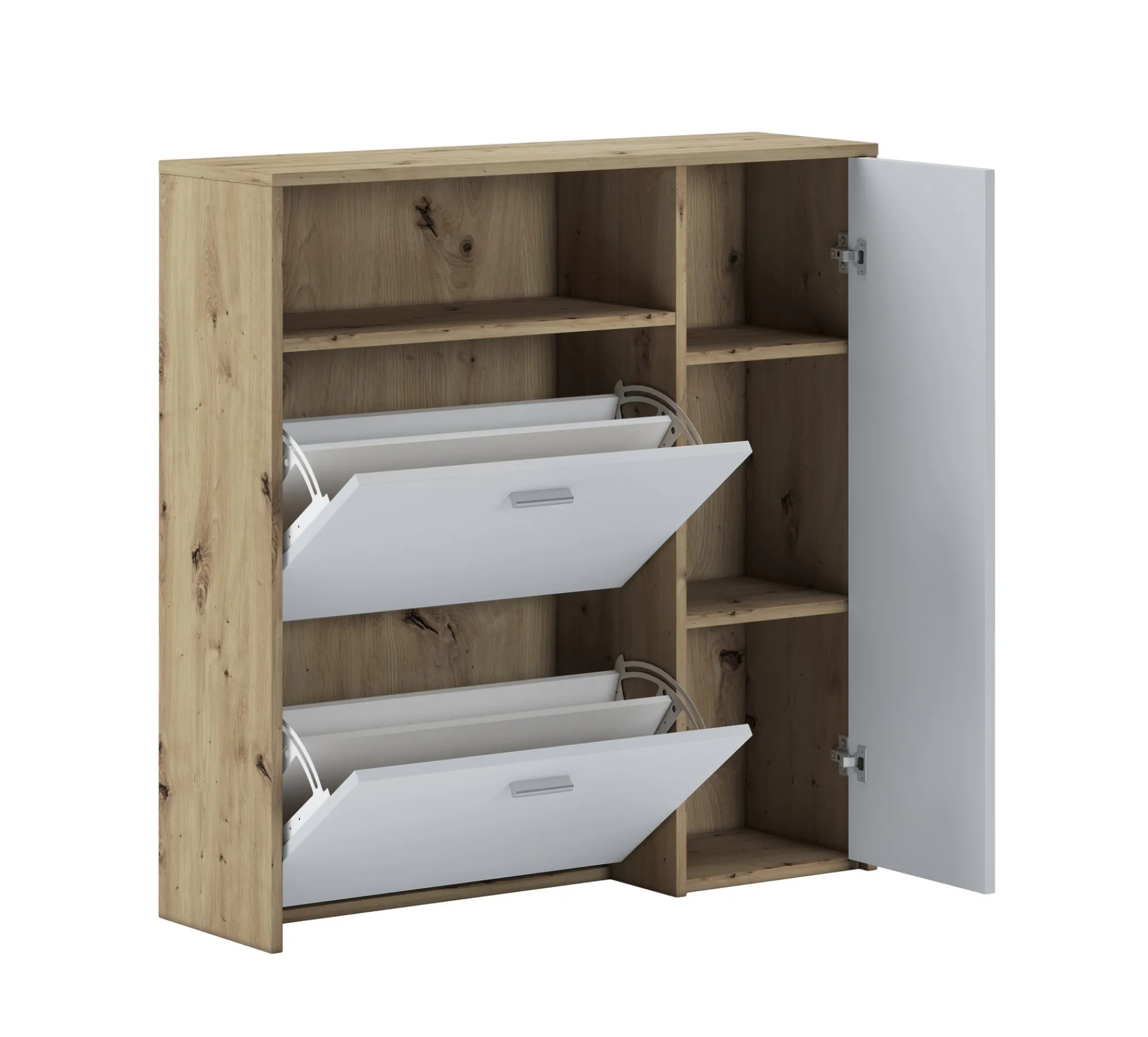 Mobile da ingresso Scultore, 92x27h94 cm, Rovere e Bianco<Dmora Online