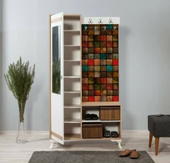 Mobile da ingresso Sugilite, 100x36h190 cm, Quercia e Multicolore<Dmora Outlet