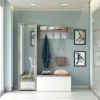 Mobile da ingresso Tanzanite, Cm 50x32h182, Bianco e Cemento<Dmora Sale