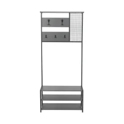 Mobile da ingresso Varsavia, 78x30 h182 cm, Antracite e Nero<Dmora Hot