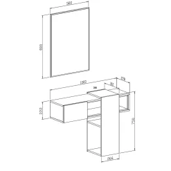 Mobile da ingresso Zugliano, 100x31h75 cm, Rovere e Bianco<Dmora Sale