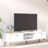 Mobile da soggiorno porta TV con due antine e due vani centrali, cm 152 x 35 x 40, colore<Dmora Online