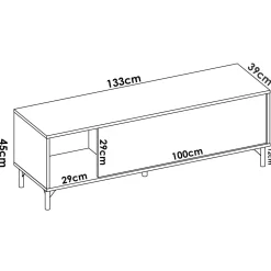 Mobile porta TV Abcd, 132x39h44 cm, Rovere Nodi e Antracite<Dmora Shop
