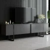 Mobile porta TV Abishia, 180x30h50 cm, Antracite e Nero<Dmora New