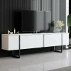 Mobile porta TV Abishia, 180x30h50 cm, Bianco e Nero<Dmora Sale