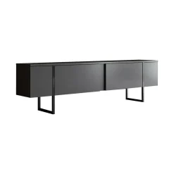 Mobile porta TV Abishia, 180x30h50 cm, Antracite e Nero<Dmora New