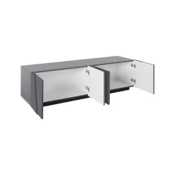Mobile porta TV Acix, cm 162x44h46, Grigio<Dmora New