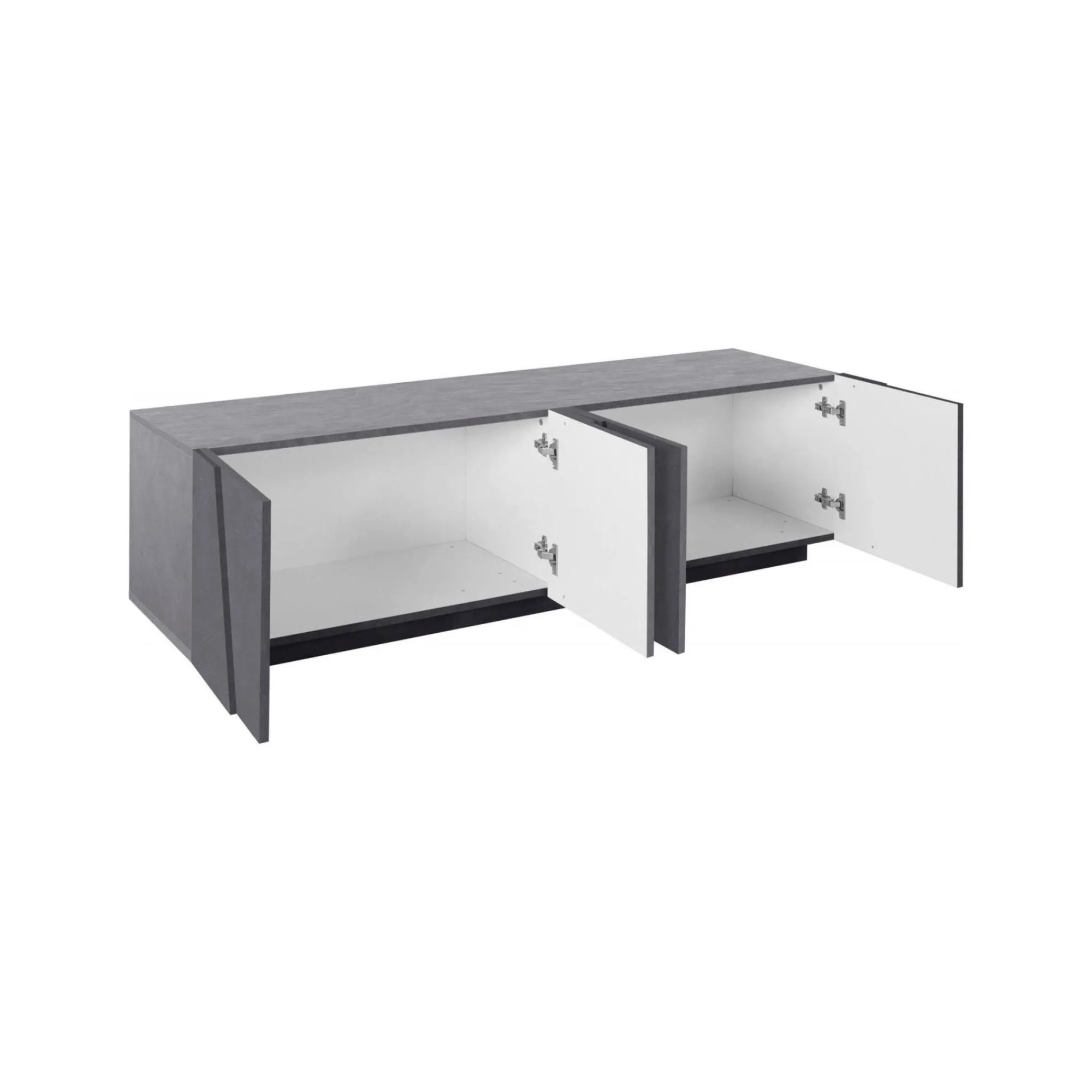Mobile porta TV Acix, cm 162x44h46, Grigio<Dmora New
