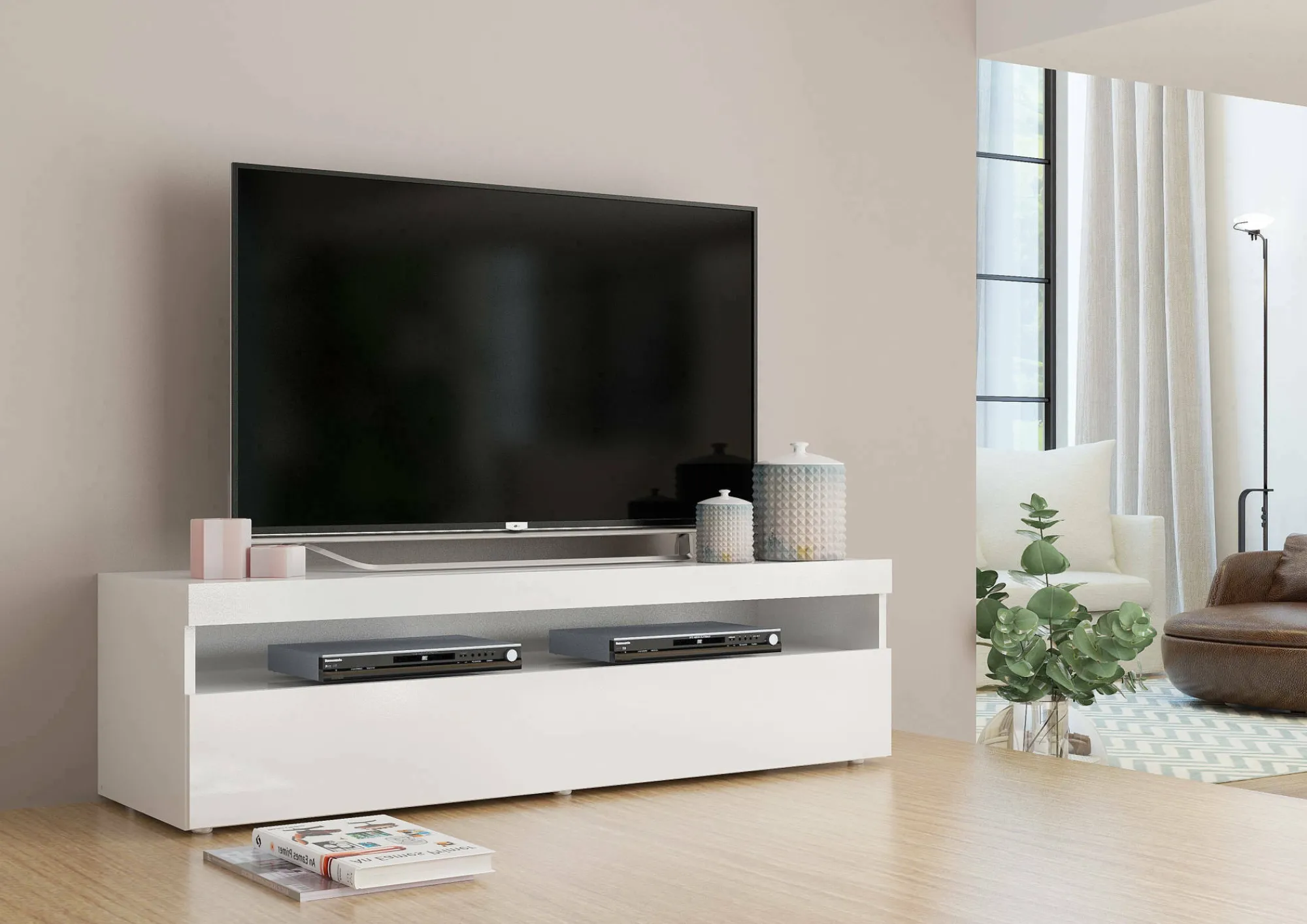 Mobile porta TV Adelicia, cm 130x45h36,<Dmora Store