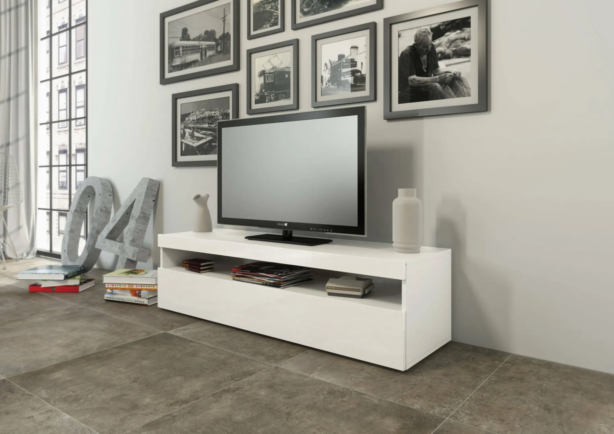 Mobile porta TV Adelicia, cm 130x45h36,<Dmora Store