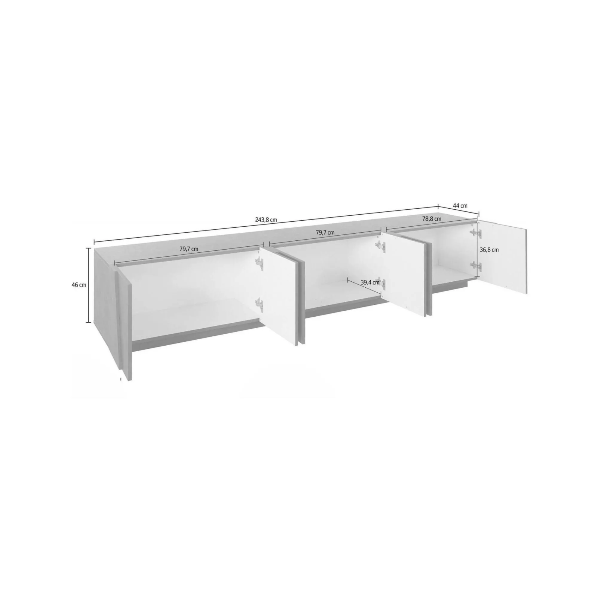 Mobile porta TV Aemilor, cm 244x44h46,<Dmora Cheap