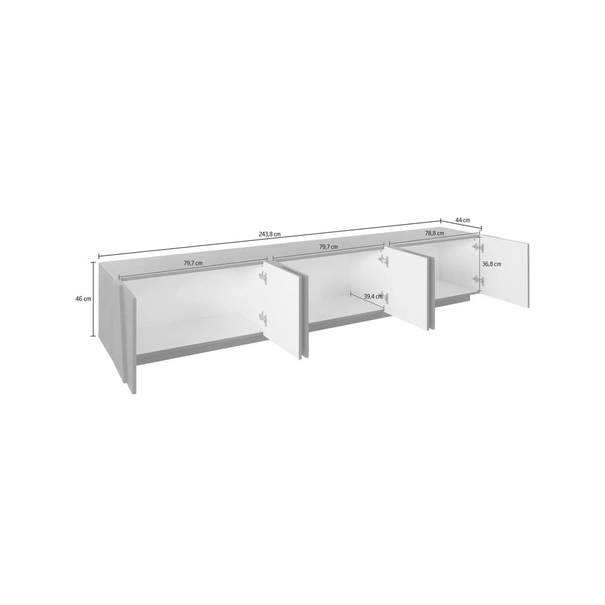 Mobile porta TV Aemilor, cm 244x44h46,<Dmora Discount