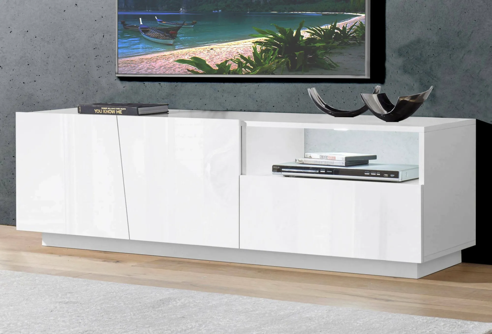 Mobile porta TV Aiace, cm 150x43h46,<Dmora Best
